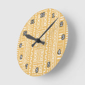 Designer-Mudcloth-Wandklemme Runde Wanduhr (Winkel)