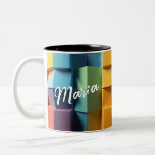 Designer Mug - Customizable Geometry Fusion Zweifarbige Tasse