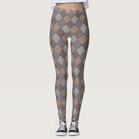 Designer Multi- Beige Diamond Leggings (Vorderseite)