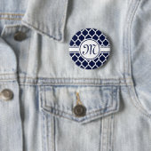 Designer Navy Mit Monogramm marokkanisches Gitterm Button (Beispiel)