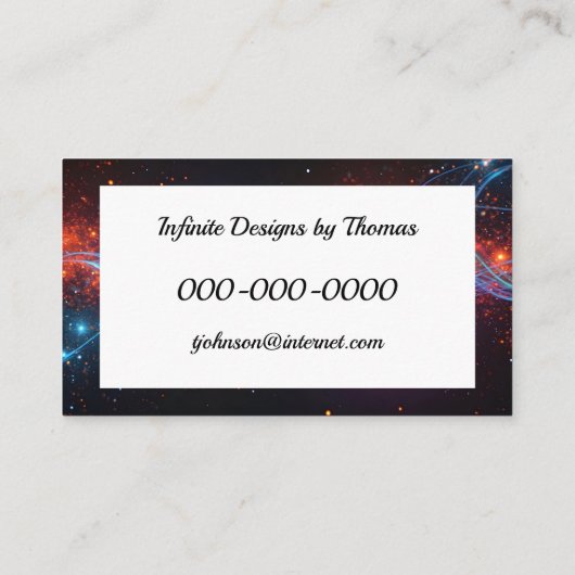 Designer Neon Infinity Symbol Visitenkarte (Rückseite)