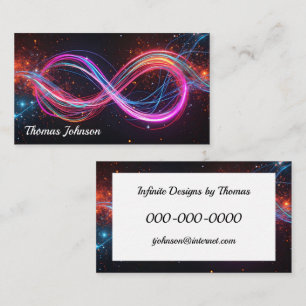 Designer Neon Infinity Symbol Visitenkarte