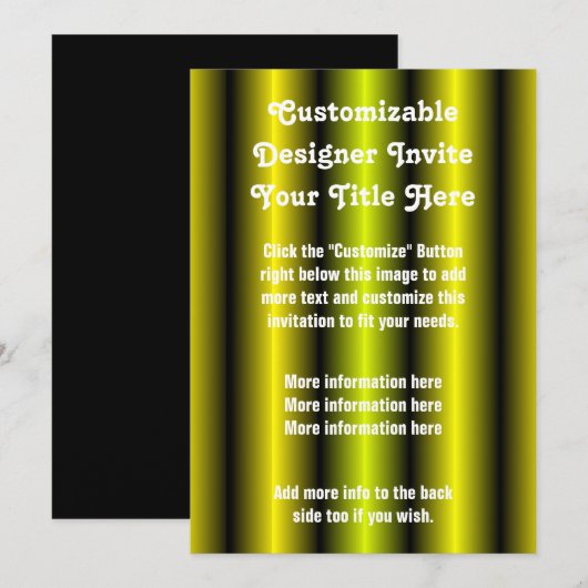 Designer Neon Lights Anpassbare Einladung (Vorne/Hinten)