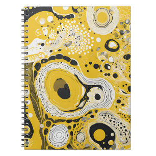 Designer-Notebook mit Abstrakt Gelb und Schwarz Notizblock