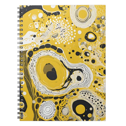 Designer-Notebook mit Abstrakt Gelb und Schwarz Notizblock (Vorderseite)