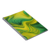 Designer-Notebook mit Abstraktem Grün und Gelb Notizblock (Rechte Seite)