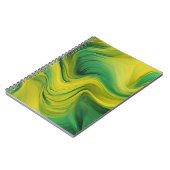 Designer-Notebook mit Abstraktem Grün und Gelb Notizblock (Linke Seite)