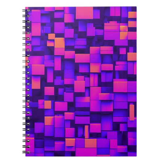 Designer-Notebook mit Abstraktem Lila und orangefa Notizblock (Vorderseite)