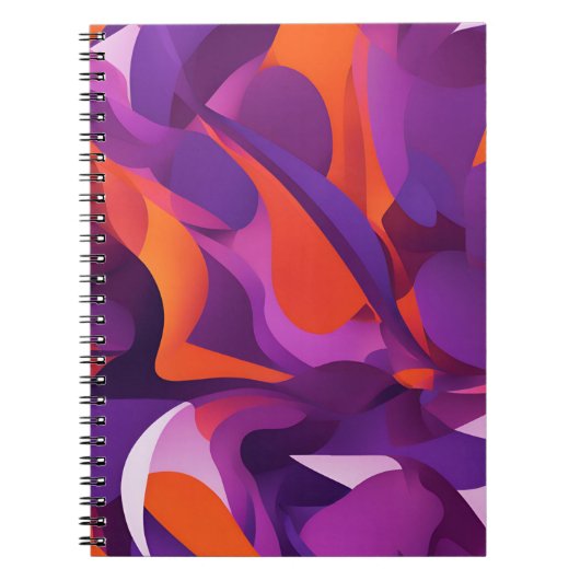 Designer-Notebook mit Abstraktem Lila und orangefa Notizblock (Vorderseite)