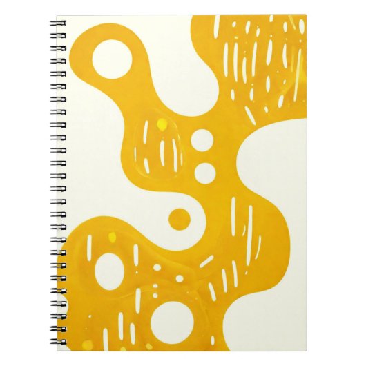 Designer-Notebook mit Abstrakter gelber Kunst Notizblock (Vorderseite)