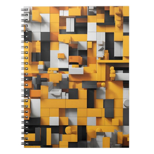 Designer-Notebook mit fett Gelb und Schwarz Notizblock (Vorderseite)