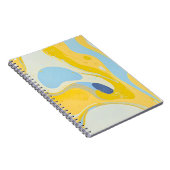 Designer-Notebook mit gelber & blauer Kunst Notizblock (Rechte Seite)