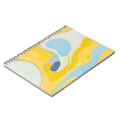 Designer-Notebook mit gelber & blauer Kunst Notizblock (Linke Seite)