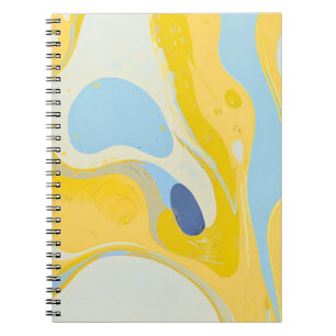 Designer-Notebook mit gelber & blauer Kunst Notizblock