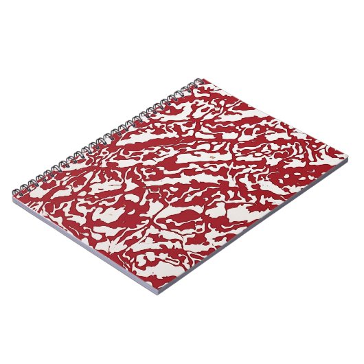 Designer-Notebook mit rotem Abstraktem Muster Notizblock (Linke Seite)