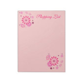 DESIGNER NOTEPADS - EINKAUFSLISTE - PINK-BLUME NOTIZBLOCK (Rotiert)