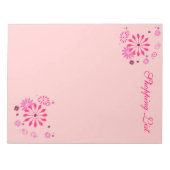 DESIGNER NOTEPADS - EINKAUFSLISTE - PINK-BLUME NOTIZBLOCK (Vorderseite)