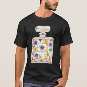 Designer Parfüm Flasche Illustration Blumenkunst T-Shirt