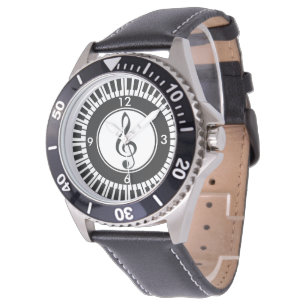 Designer Piano Keys und Treble Clearing Armbanduhr