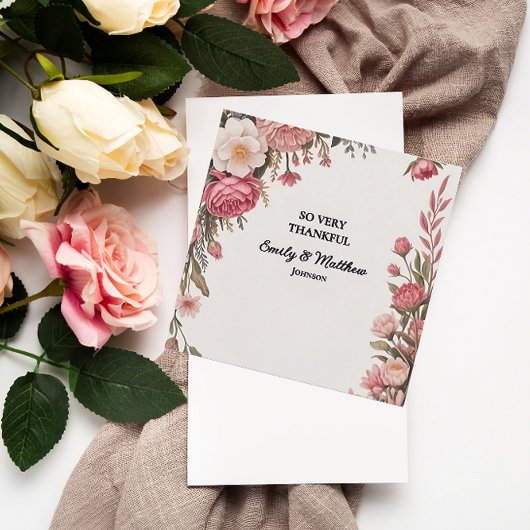 Designer Pink Blume Bouquet Danke Karte