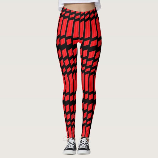 Designer Red Pattern Leggings (Vorderseite)