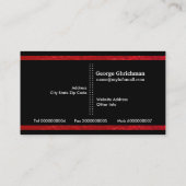 Designer, rot, schwarz, senkrechte Streifen Visitenkarte (Rückseite)