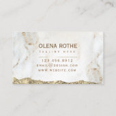 Designer Scribble aus weißem goldfarbenem Marmor Visitenkarte (Rückseite)