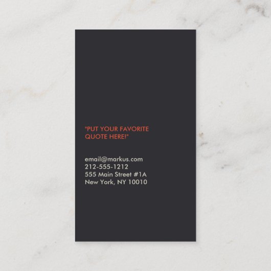 DESIGNER SCRIBBLE Nr. 2 Visitenkarte (Rückseite)