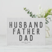 Designer Script Vatertag Grau Modernes Foto Ankündigung (Stehend Vorderseite)