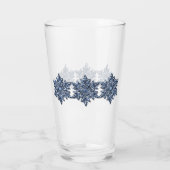 'Designer' Silberblaue Uranische Schneeflocke Glas (Rückseite)