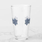 'Designer' Silberblaue Uranische Schneeflocke Glas (Rechts)