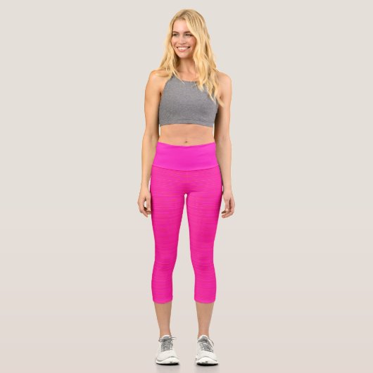 Designer Soft Hot Pink High Waisted Capri Legierun (Vorderseite)