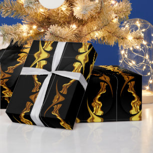 Designer Statement: Üppiges Wirbelmuster Gold Foli Geschenkpapier