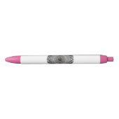 Designer-Stift mit monochromer Mandala-Kunst Kugelschreiber (Vorderseite)