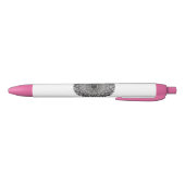 Designer-Stift mit monochromer Mandala-Kunst Kugelschreiber (Unterseite)