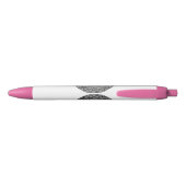 Designer-Stift mit monochromer Mandala-Kunst Kugelschreiber (Rückseite)