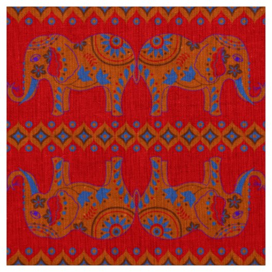 Designer-Stoffe - Naturstoffe - Elefanten Stoff (Muster)