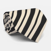 Designer Strickte Krawatte Schwarzes Elfenbeinfarb (Gerollt)