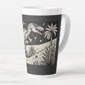 Designer T-Rex Dinasaur Latte Tasse für Historiker (Rechte Ecke)