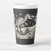 Designer T-Rex Dinasaur Latte Tasse für Historiker (Vorderseite)