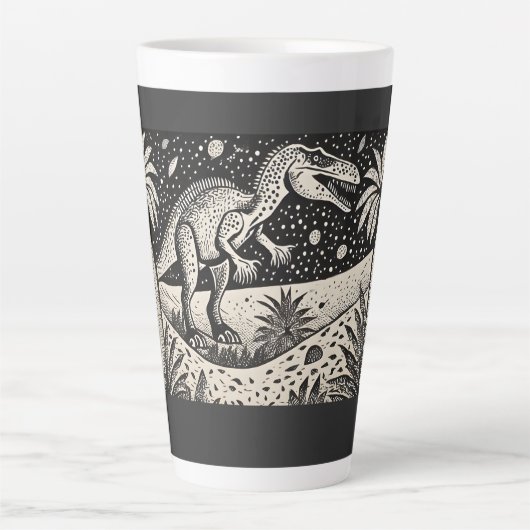 Designer T-Rex Dinasaur Latte Tasse für Historiker (Vorderseite)
