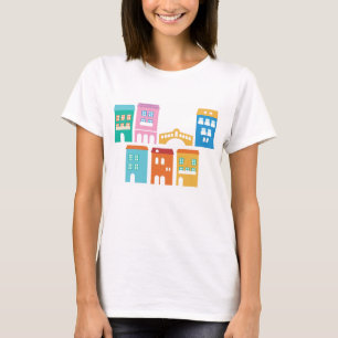 Designer-T - Shirt mit Italien-Häusern