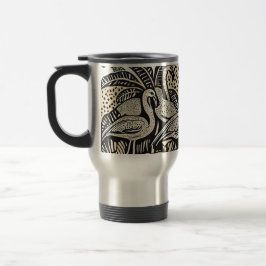 Designer-Tasse mit Flamingos und Palmen Reisebecher