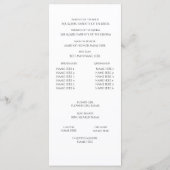 Designer Text Black and White Wedding Program Programm (Rückseite)