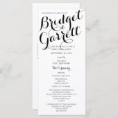 Designer Text Black and White Wedding Program Programm (Vorne/Hinten)