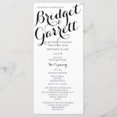 Designer Text Black and White Wedding Program Programm (Vorderseite)