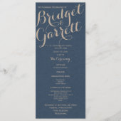 Designer Text Navy Blue Wedding Programm (Vorderseite)