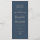 Designer Text Navy Blue Wedding Programm (Rückseite)