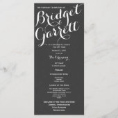 Designer Text Slate Gray Wedding Program Programm (Vorderseite)