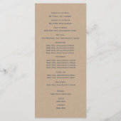 Designer Text Wedding Program Kraft Look Programm (Rückseite)